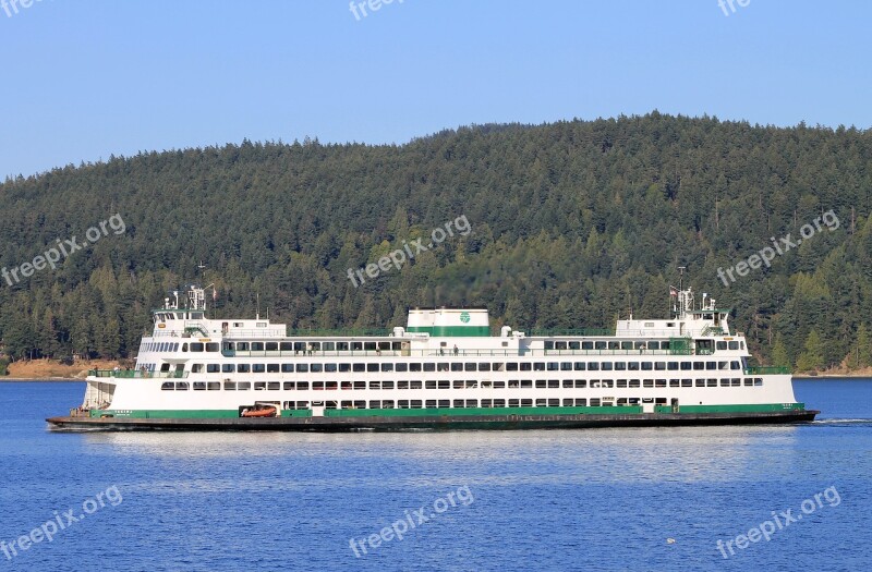 Ferry Washington State Puget Sound Ocean Inlet