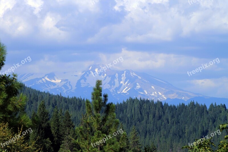 Mt Shasta California Mountain Snow-capped