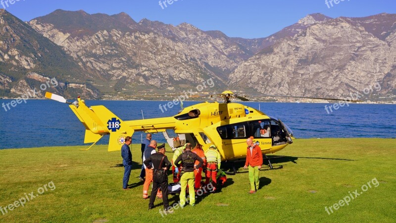 Rescue Helicopter Lake Prato Garda