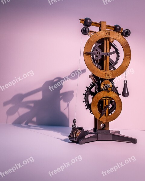 Mechanical Gears Shadow Mechanism Clock