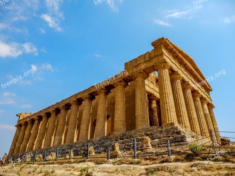 Monument Greek Temple Agrigento Sicily Italy