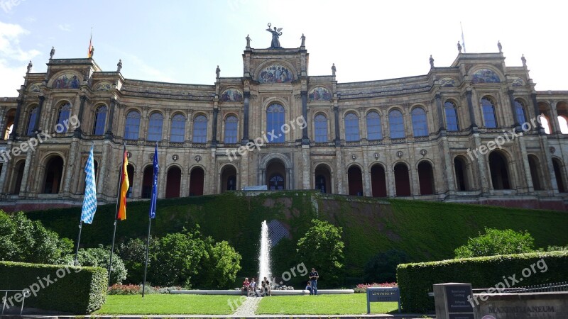 Maximilianeum The Bavarian Landtag Tourism Sightseeing Fountain