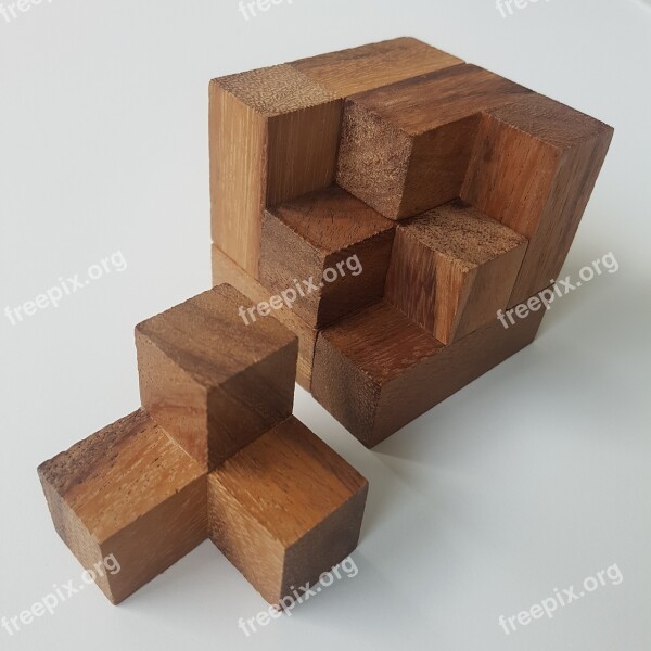 Cube Square Wood Geometric Structure