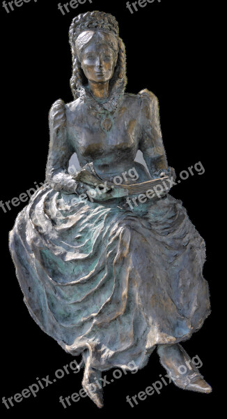 Sissi Empress Empress Sissi Bronze Statue Female Figure