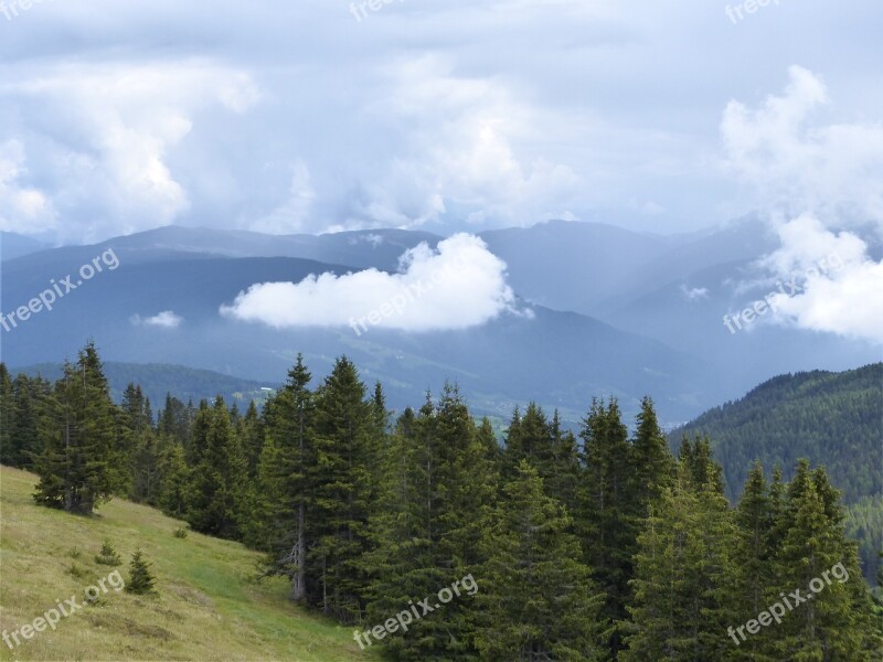 Clouds Mountains Forest Landscape Forests