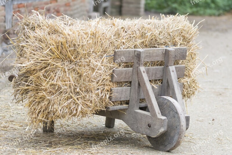 Wheelbarrow Hay Antique Agricultural Labor