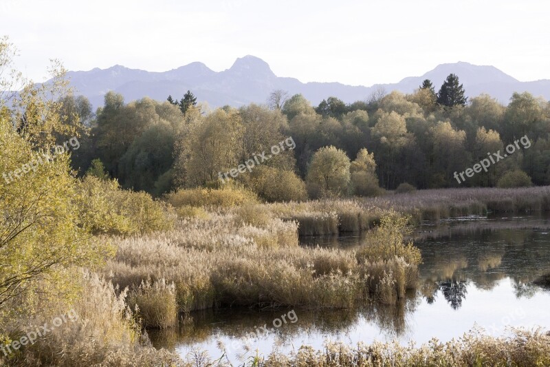 Autumn Nature Reserve Alpine Wendelstein Lake