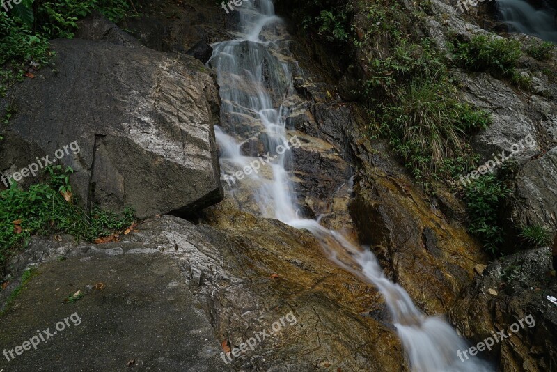 Waterfall Nature Long Exposure Landscape Small Waterfall