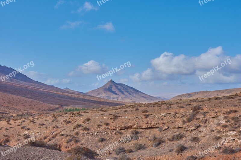 Blue Sky Desert Hill Wölke Sun