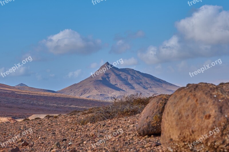 Blue Sky Desert Hill Wölke Sun