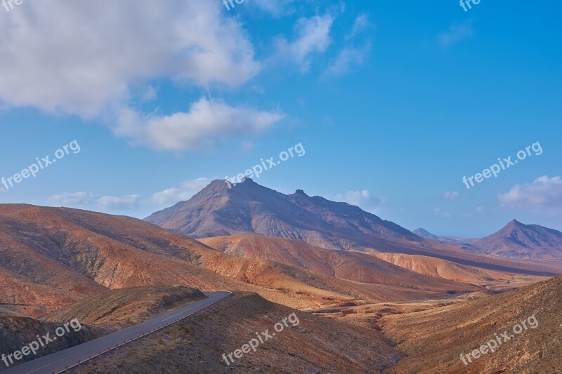 Blue Sky Desert Hill Wölke Sun