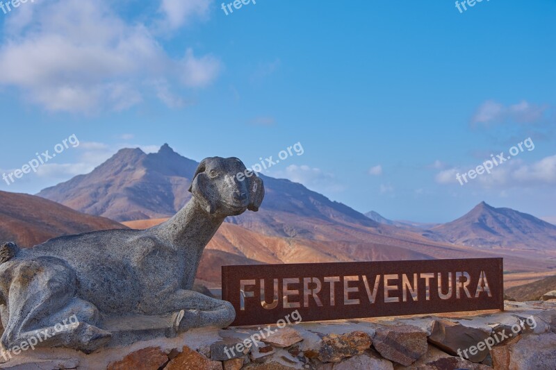 Fuerteventura Viewpoint Canary Islands Blue Sky Desert