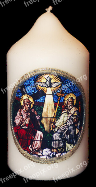 Candle Wax Candle Wachsbild Religious Trinity