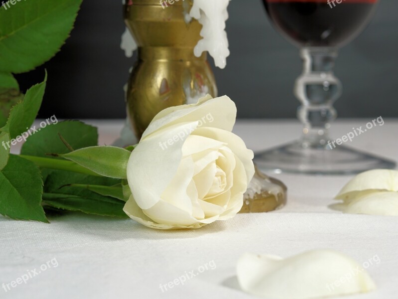 Romantic Rose Candle Wine Glass