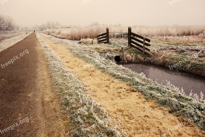 Country Road Road Waterway Fence Rural