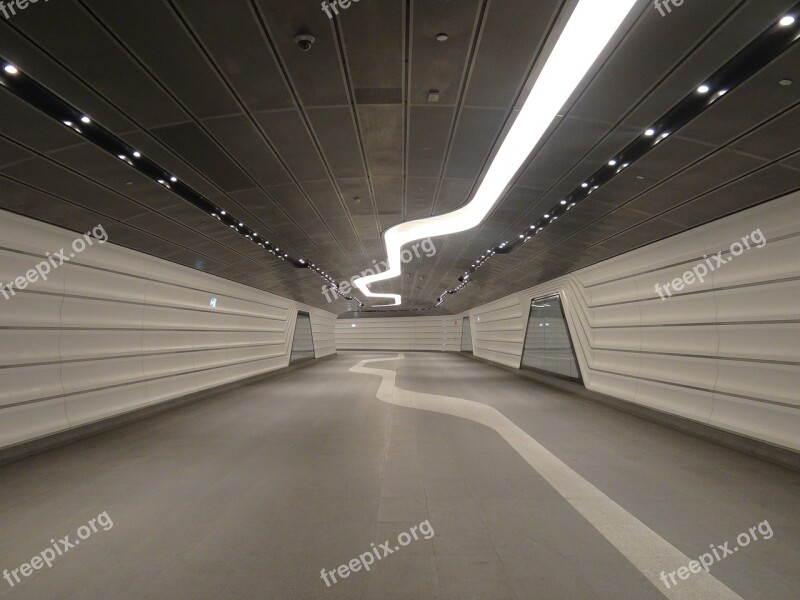 Tunnel Underground Futuristic Pedestrian Tunnel Wynyard Walk