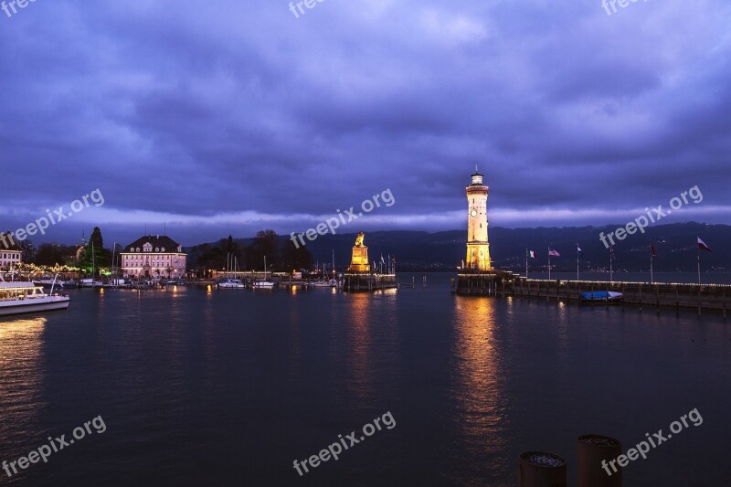 Lindau Lake Constance Harbour Entrance Port Lighthouse