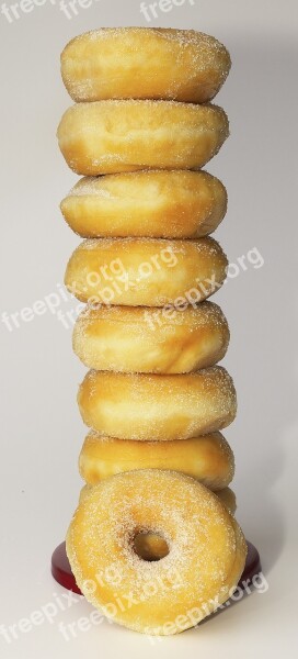 Donut Pastries Pastry Stacked One Above The Other Pastries