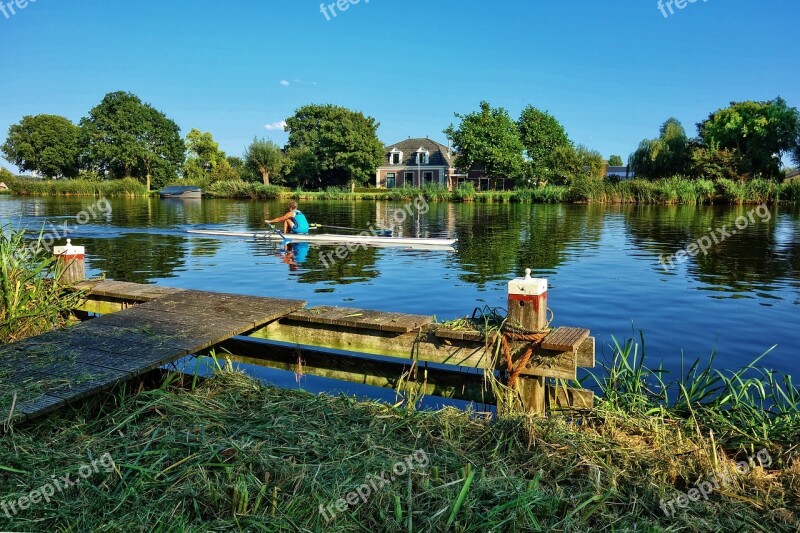 Canoe Rower River Boating Sport