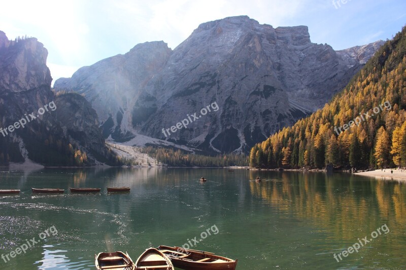 Pragser Wildsee South Tyrol Lake Bergsee Free Photos