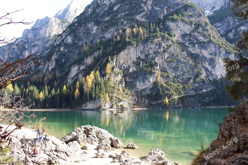 Pragser Wildsee South Tyrol Lake Bergsee Free Photos