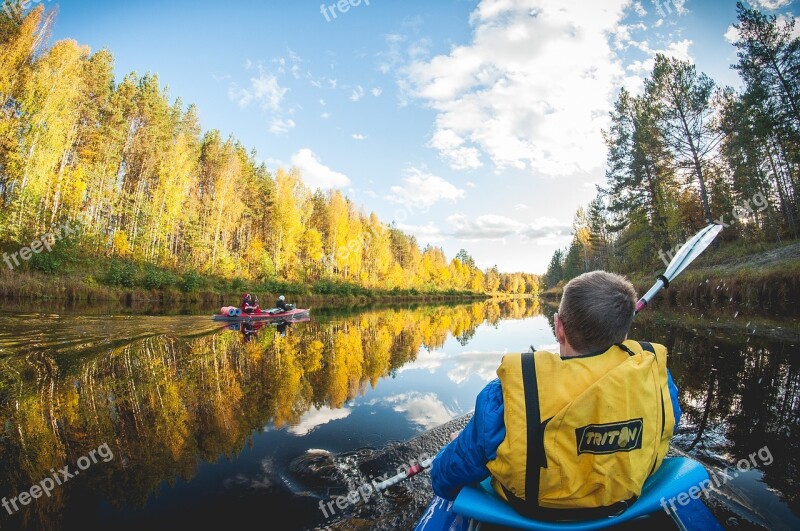 Kayak Forest River Tourism Camping Paddle