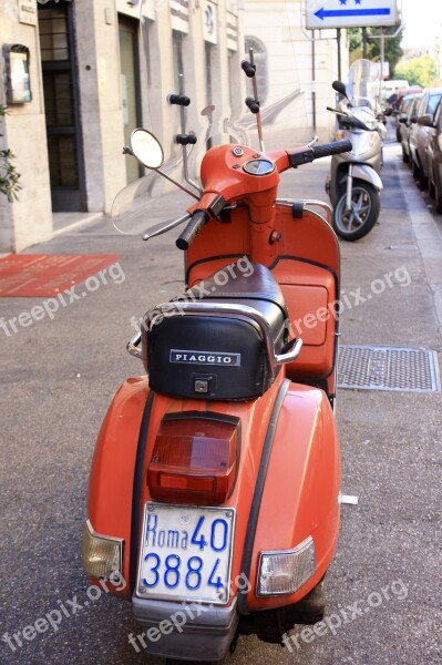 Italy Rome Downtown Motor Scooter Piaggio