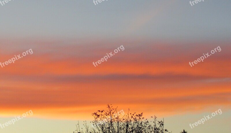 Sunrise Autumn Colorful Clouds Wood Free Photos