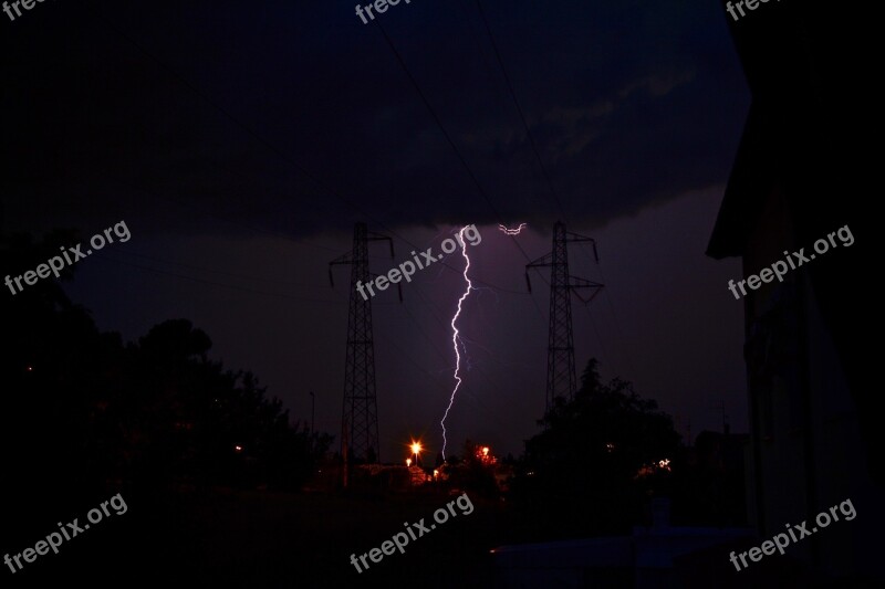 Lightning Thunderstorm Sky Night Free Photos