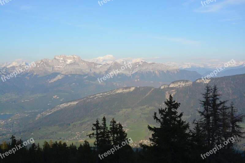 Mountain Scenery Picture Hazy Landscape Haute-savoie Eternal Snow