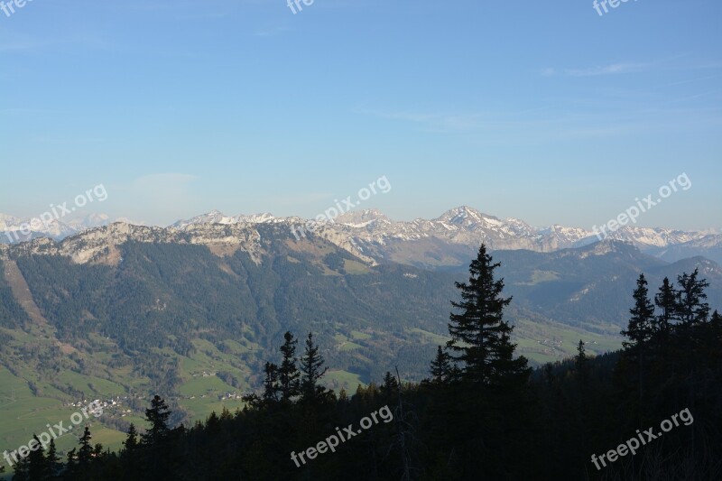 Mountain Scenery Picture Hazy Landscape Haute-savoie Eternal Snow