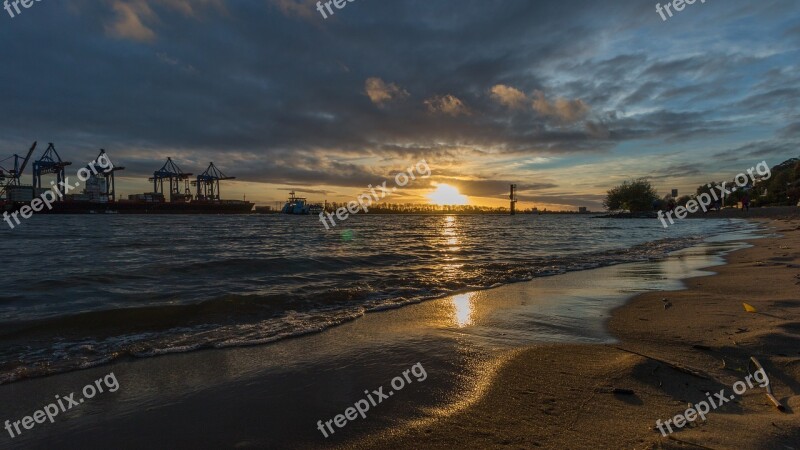 Elbe Hamburg Elbe Beach Lights Light