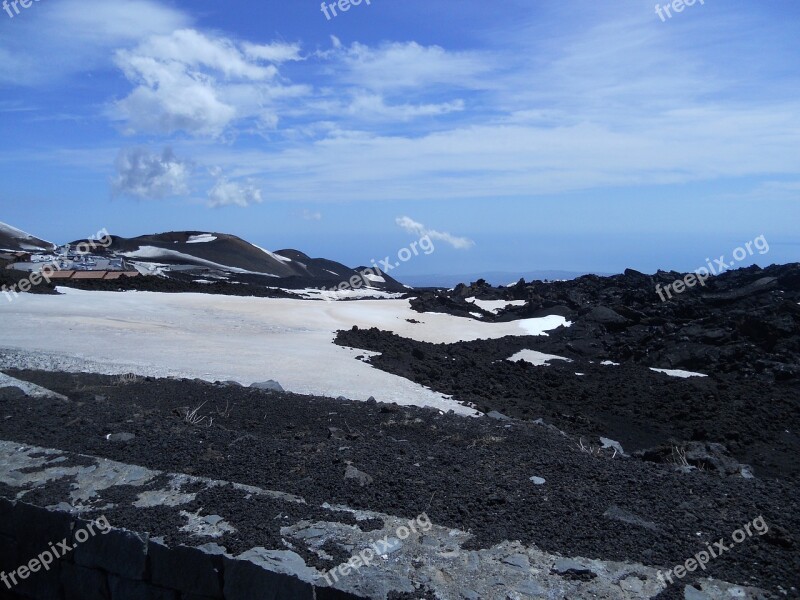 Etna Mountain Volcano Landscape Free Photos