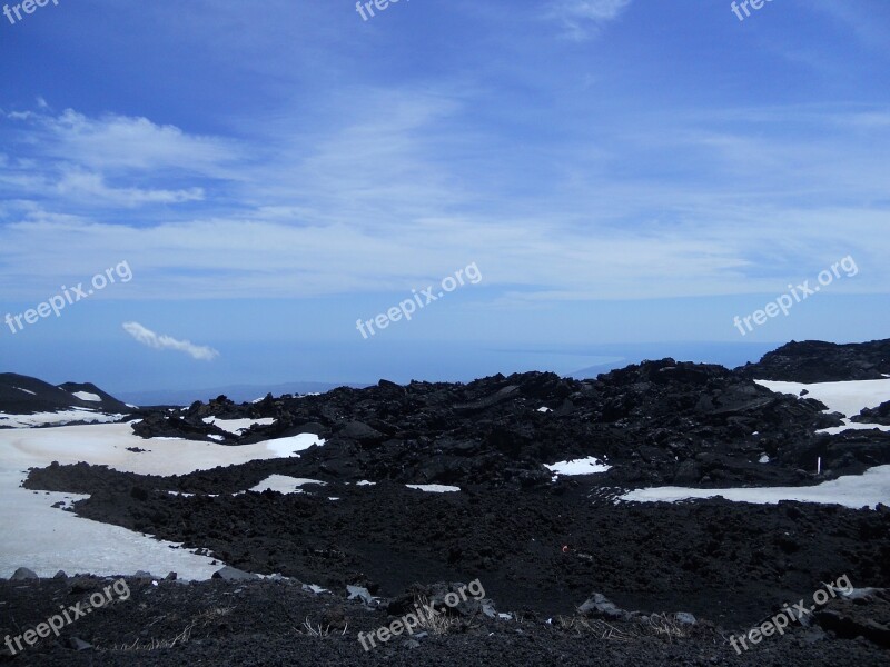 Etna Volcano Mountain Landscape Free Photos