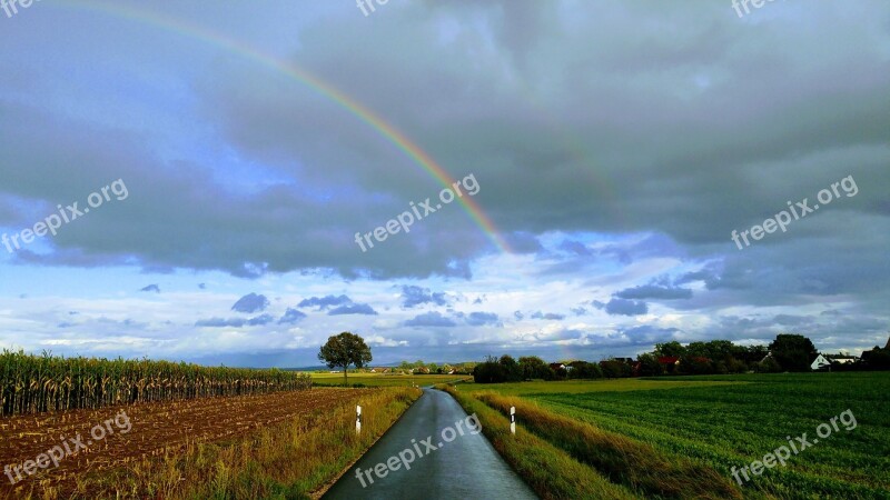 Rainbow Road Sky Natural Phenomenon Nature