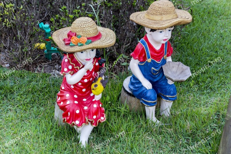 Dolls Statues Garden Spring Nature