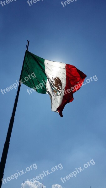 Flag Mexico Zocalo Central Square