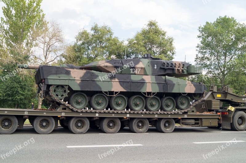 Tank Leopard Trailer Army Lowbed Trailer