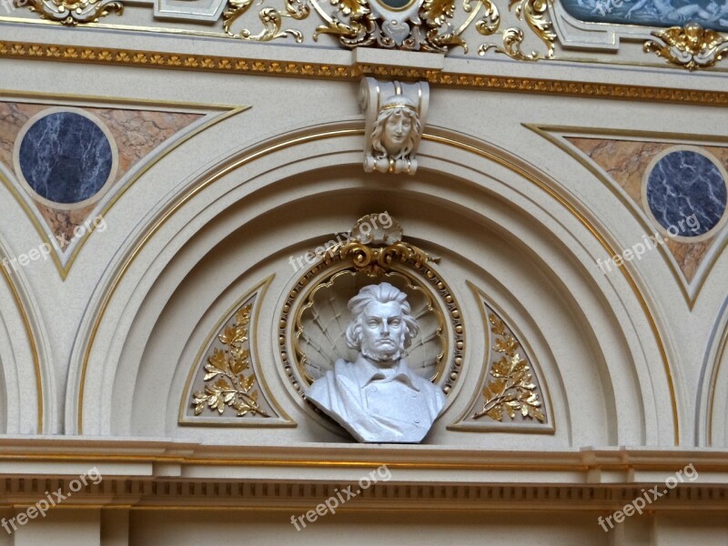 The Lviv Opera House The Interior Of The The Bust Of Adam Mickiewicz Bust Poet