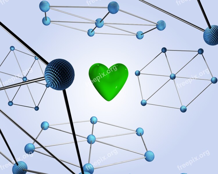 Green Heart Technology Abstract Love