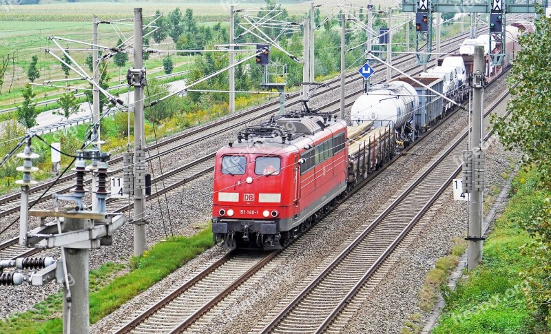 Railway Oberrhein Track Viergleisig Appenweier Freight Train