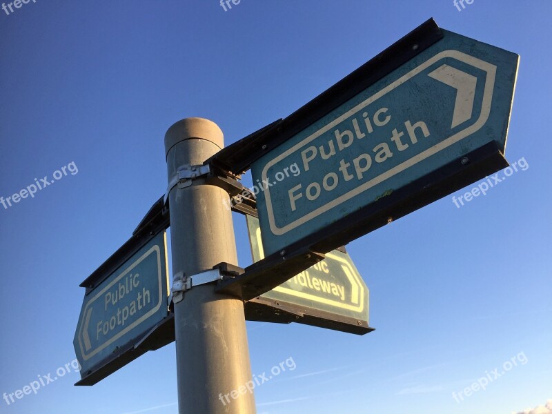 Footpath Sign Direction Path Way