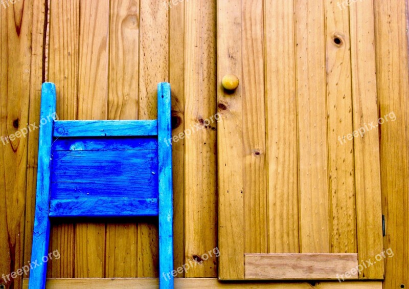 Orange Blue Wood Contrast Cabinet