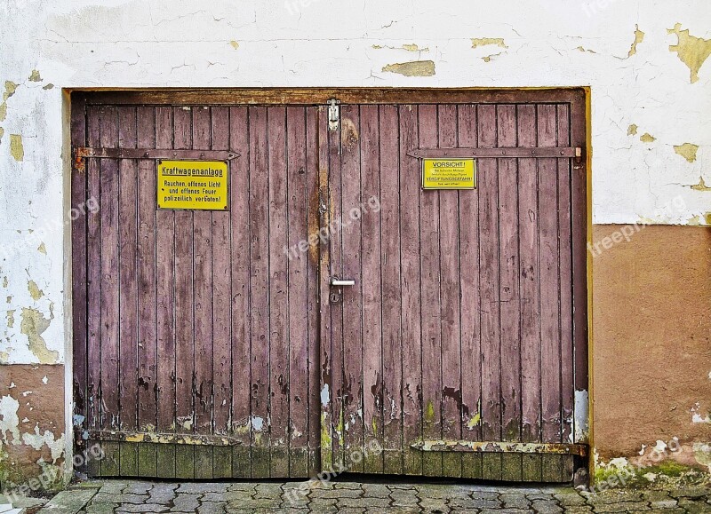 Garage Door Goal Wooden Gate Facade Grunge