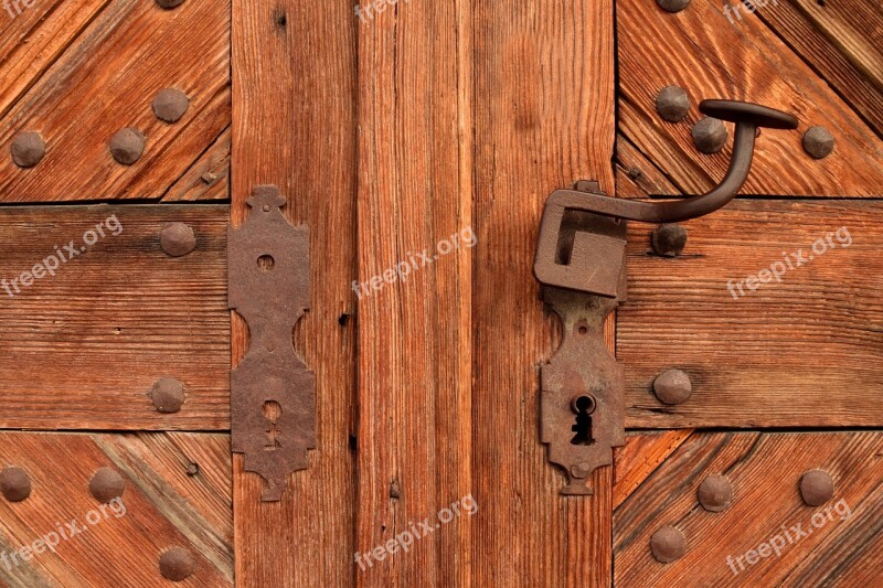 Door Wooden Door Old Door Input Wrought Iron