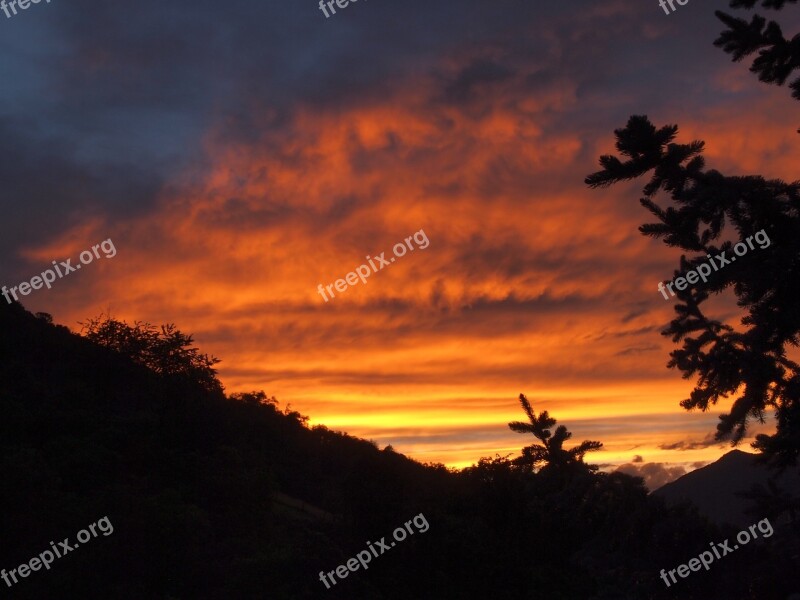 Sunset Sky Clouds Atmosphere Sunset Colors