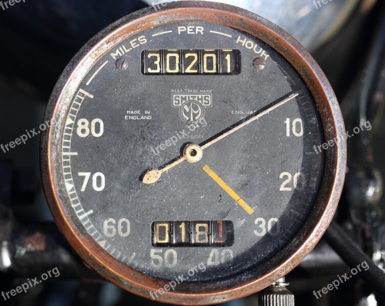 Motorcycle Speedometer Old Vintage Classic