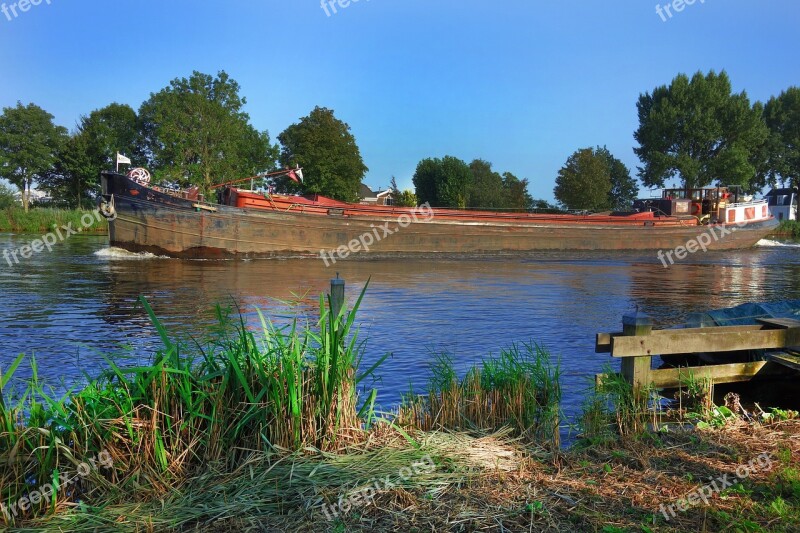 Boat Freighter River Navigate Shipping