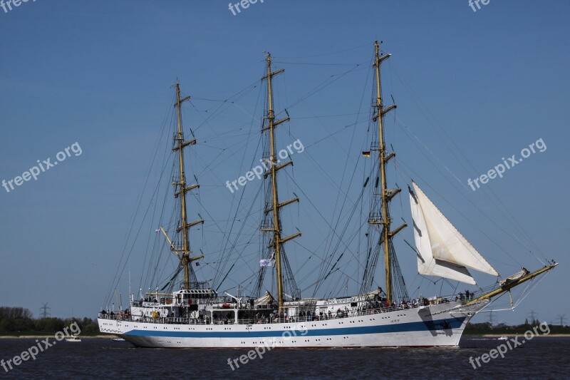 Sailing Vessel Water Three Masted Boat Seafaring