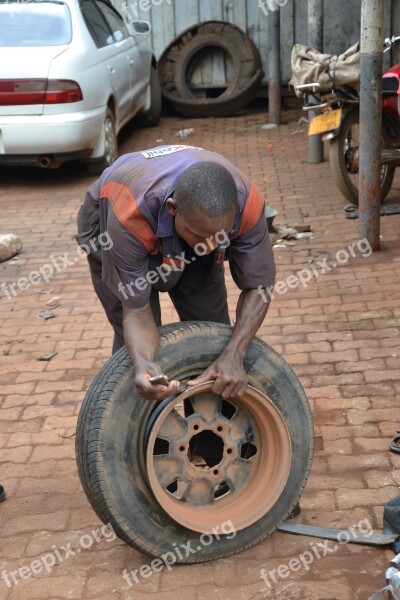 Flat Tire Uganda Car Free Photos